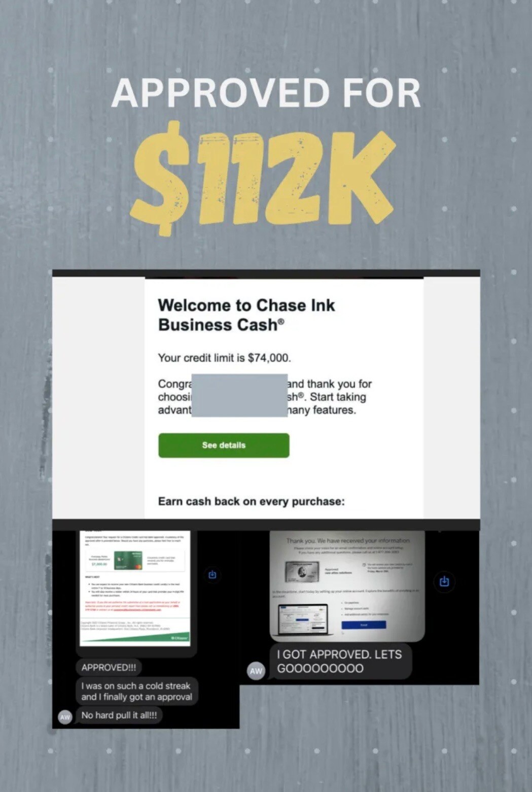 $112K approval proof